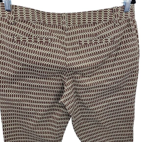 Tommy Bahama Capri Pants 12 Brown Mod Geometric Print Stretch Cotton Resort - Picture 7 of 13